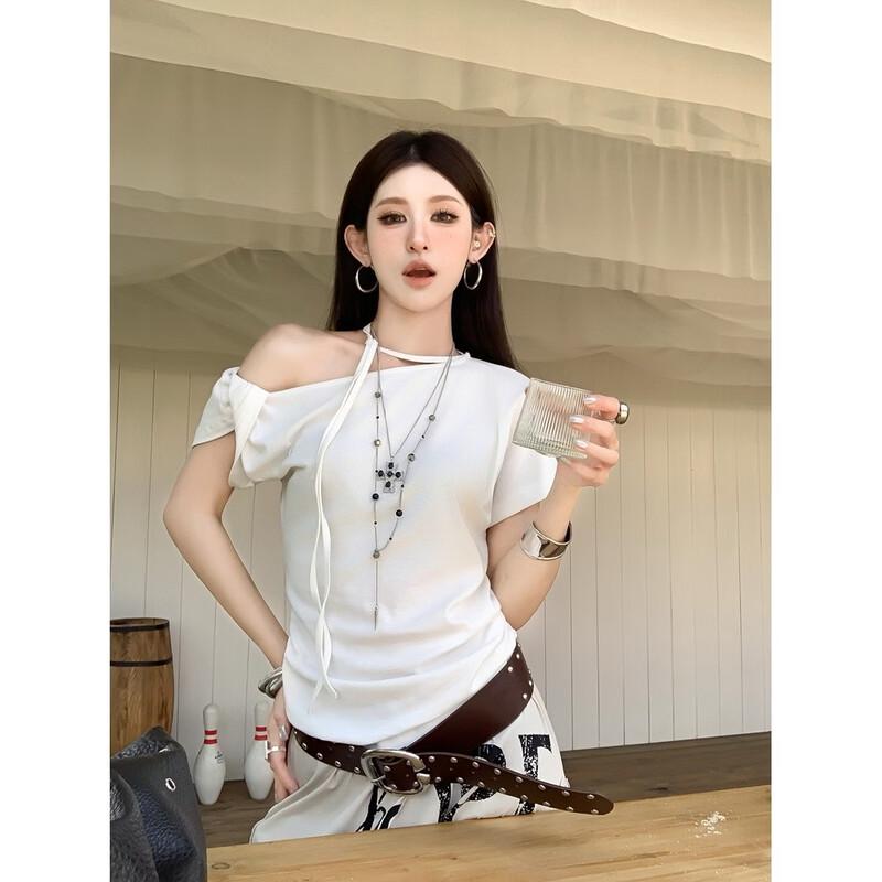Women s Asymmetric Twist Knot Crop Top One Size