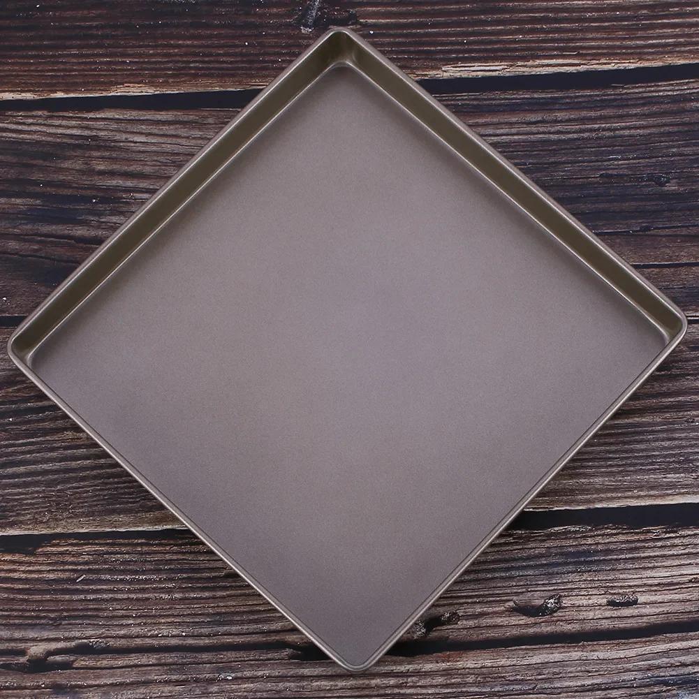 11-tommers firkantet bakeform i karbonstål, pai pizza brød kakeform, slipplett bakeredskaper