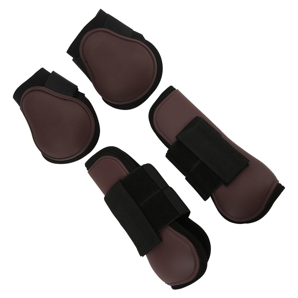 4pcs Horse Leg Boots Shock Absorbing Horse Support Boots for Jumping Riding CompetitionSet of Brown