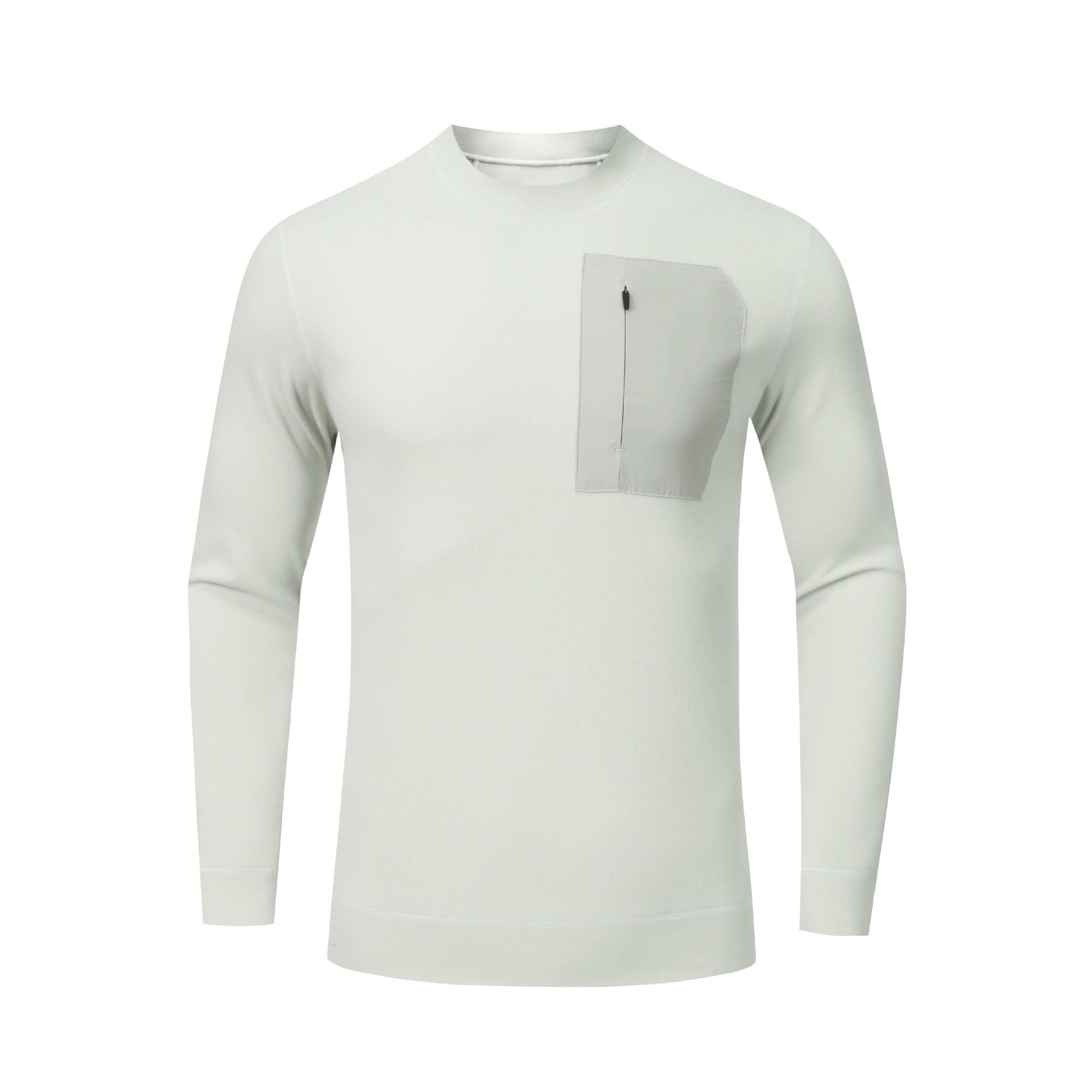 Men s Outdoor Fleece Long Sleeve Round Neck Sweatshirt - Breathable Warm Base Layer L