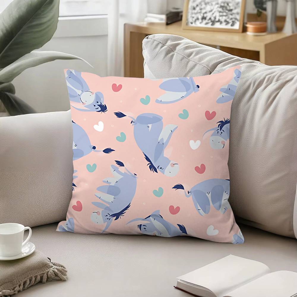 Cartoon E-Eeyore Pillow Case Pattern Printed Pillowcase For Living Room Sofa Cushion Cover & Bedroom Decor