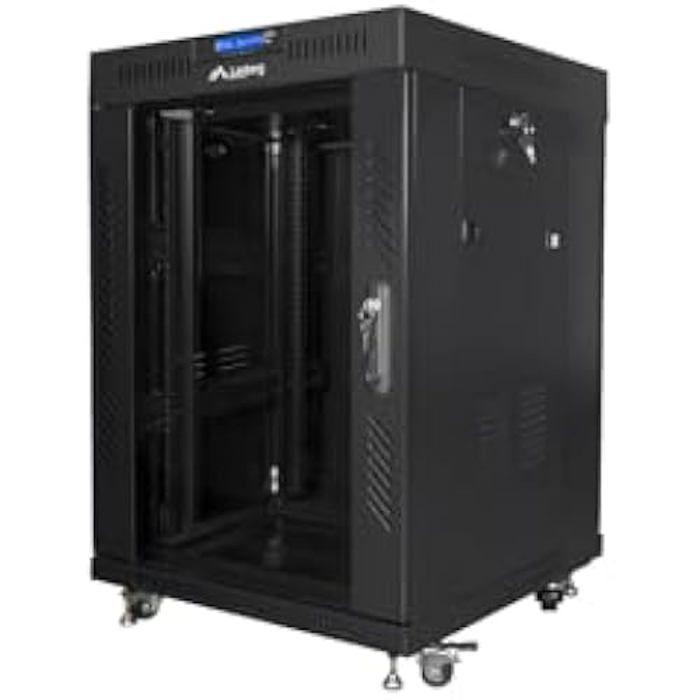 Armoire Pour Rack - LANBERG - 15U - Porte En Verre - Design Moderne - Noir