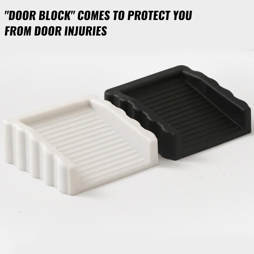 Creative Windproof Door Stopper Wooden Floor Doorstop Anti-Slip Heavy Duty Rubber Door Wall Protector Set For Carpet Tile Wooden