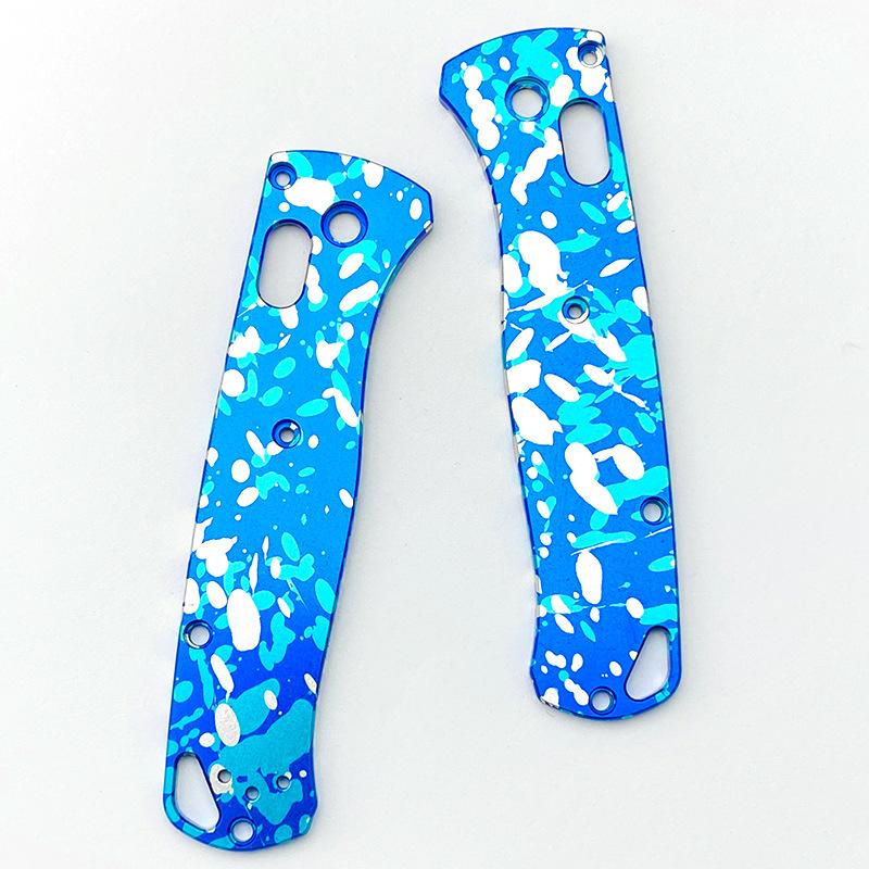 2 Typen Aluminiumlegierung Camouflage Oxidations Griffschalen für Echte Bugout 535 Messer DIY Herstellungszubehör