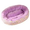 Cat Bed, Warm Flannel, SemiEnclosed, Indoor Pet Sofa, Suitable for All Seasons Purple Floral S