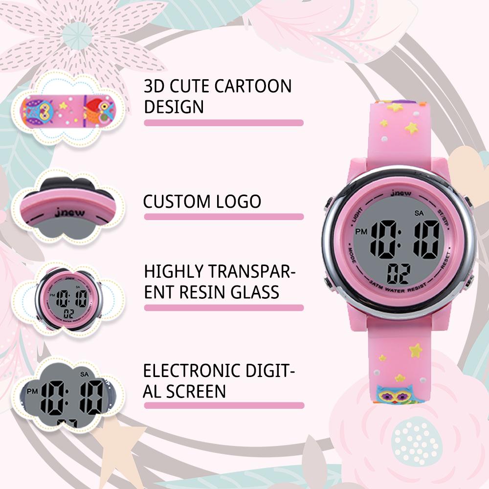 Heißer Verkauf Chronograph LED Sportuhr für Jungen im Alter von 3-15 Kinderkalender Digital Wasserdicht Cartoon Uhr für Mädchen