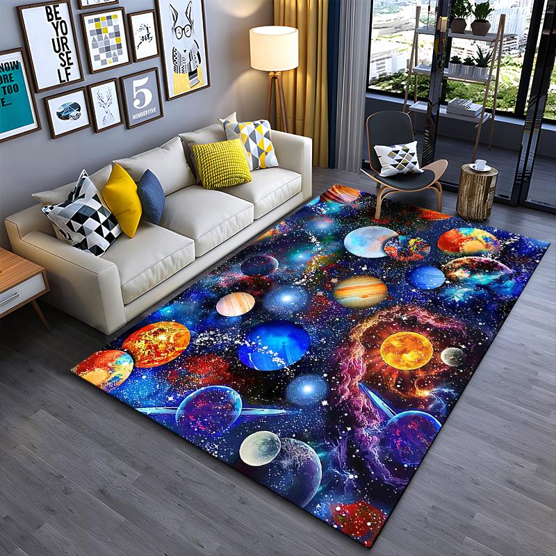Galaxy Planet Space-Themed Carpet with Vivid Outer Space Design  Suitable for use as an anti-slip for living room bedroom sofas 40x60cm( 15x23in )