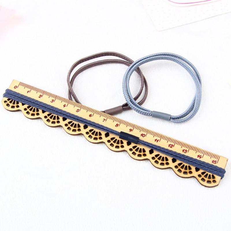 Double Flat Thread Two-in-one Hair Band Double Strand Hair Tie Dark High-elasticity Hair Band for Women