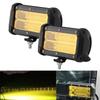 144W LED Arbetsbelysning 48 st Chip Dubbel Rad med Monteringsdetalj 6000K IP68 Vattentät Universal Gult Ljus