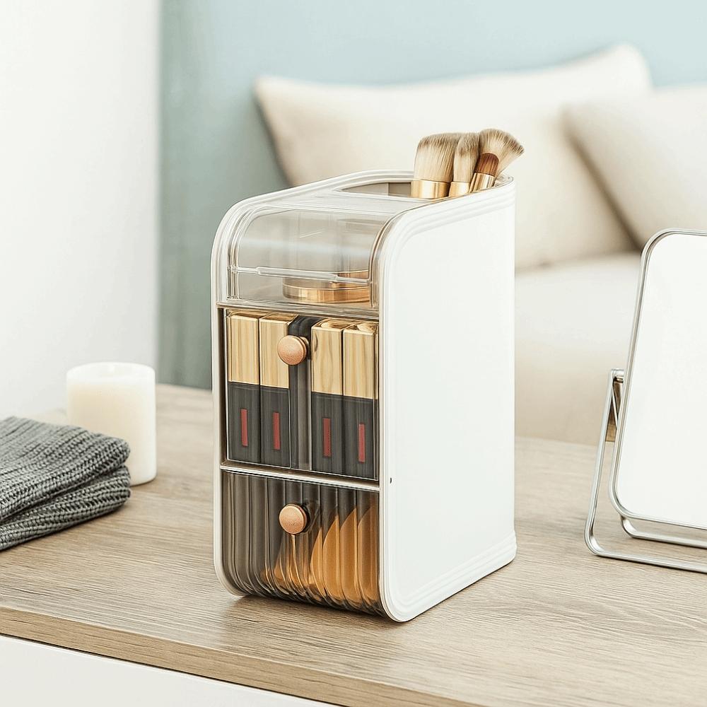 Plastic Cosmetic Storage Box Space Saving Makeup Storage Container Stationery Storage Box  Desktop