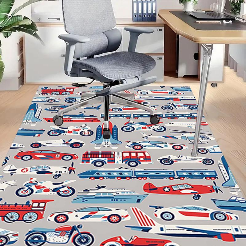 1PC Transportation Vehicles Extra Large Non-Slip Floor Carpet, Office, Family, Bedroom, Studio - Large Area Rug Indoor Rugs, Vibrant Colors-W306