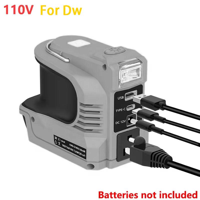 Wechselrichter Konverter 180W Power Inverter Für Dewalt Für Makita/Bosch/Milwaukee 18V Akku Mit LED-Licht Inverter Stromstation