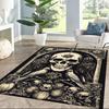 Dark Gothic Skull Art Floor Mats for Living Room, Bedroom and Room Decoration Are Suitable for Gifts.
