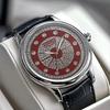Men Watch Casual Quartz Watches Clock Rhinestone Leather Wristwatch