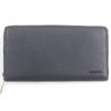 Pristine Purse Zip Around Wallet Navy Beige Leather Mens 771154 Used
