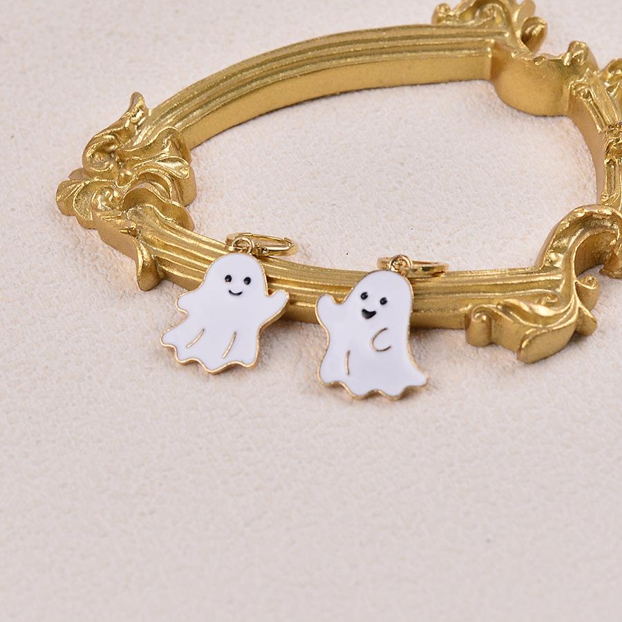 Cute ghost halloween earrings women's girl fashion little ghost ring necklace party halloween jewelry gift