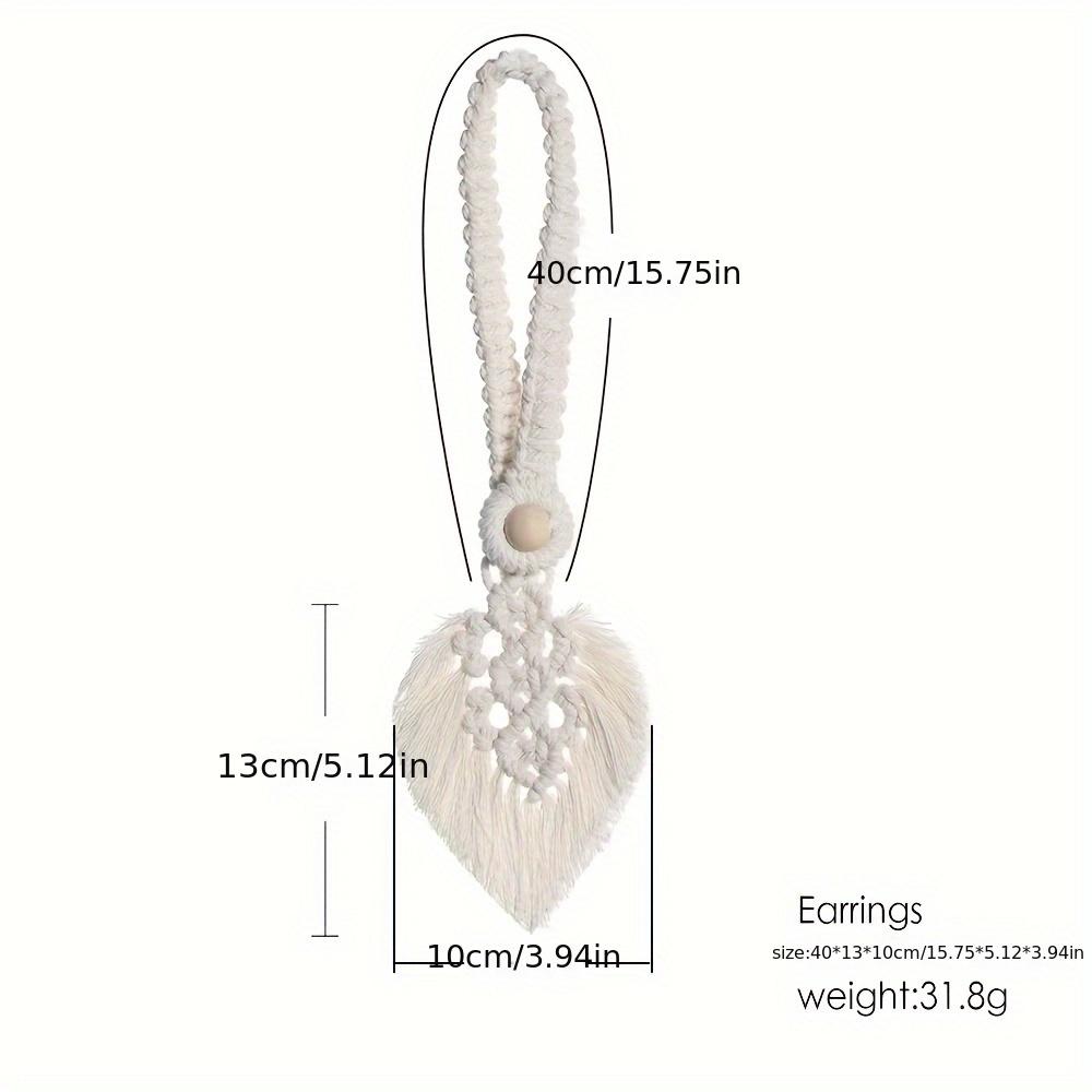 2pcs Bohemian Style Handmade Braided Leaf Cotton Rope Curtain Fasteners Curtain Ties Tassel Leaf Curtain Ties Home Decoration