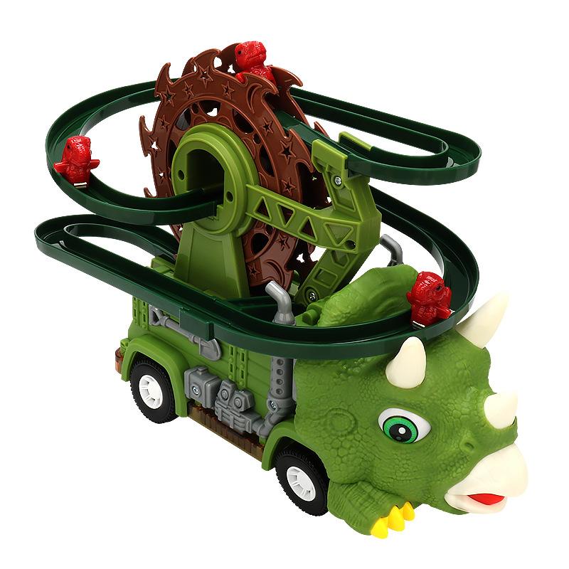 

Электрическая имитация динозавра вагончик музыка свет тираннозавр рекс восхождение лестница детский пазл слайд коричневый