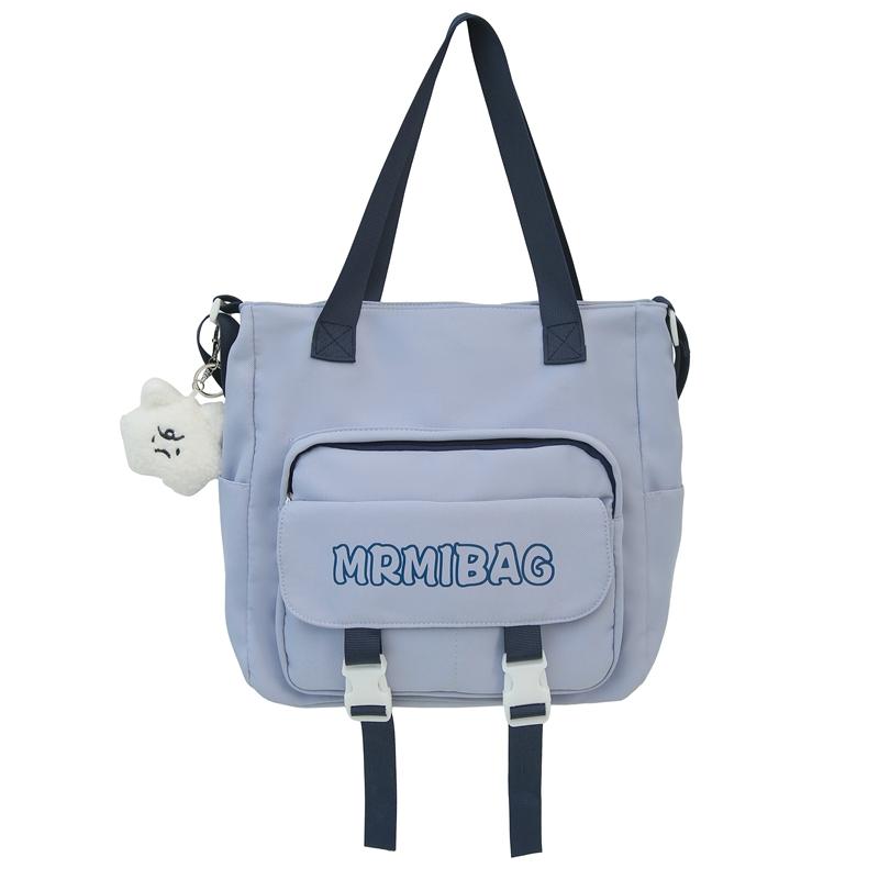 

Детская сумка-мессенджер с буквенным принтом, студенческая сумка через плечо, большая вместительная сумка на плечо светло-синий