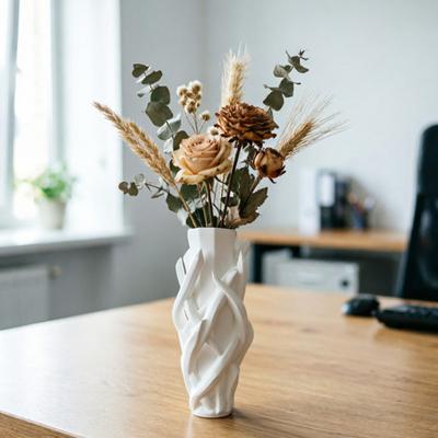Boho Vase 3D Printed Modern Minimalist Flower Vase Tabletop Decorative Vase for Living Room Entryway Coffee Table Home Decor