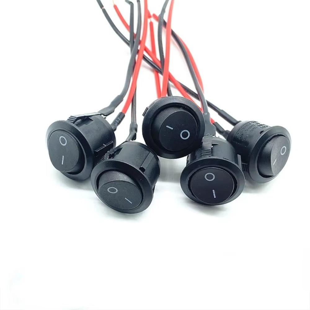 With Pre-Wired Cable Rocker Boat Switch Black Self-locking Snap-in Toggle Switch  Car Auto Boat