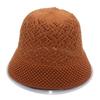 Bucket Hat Women'S Round Face Knitted Hat Versatile Bucket Hat Sweet Spring And Summer Beach Hat Straw Hat Hollow Sun Hat Breathable