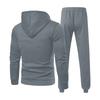 Men's Winter Solid Color Long-Sleeved Hooded Drawstring Sweatshirt And Sweatpants Suit