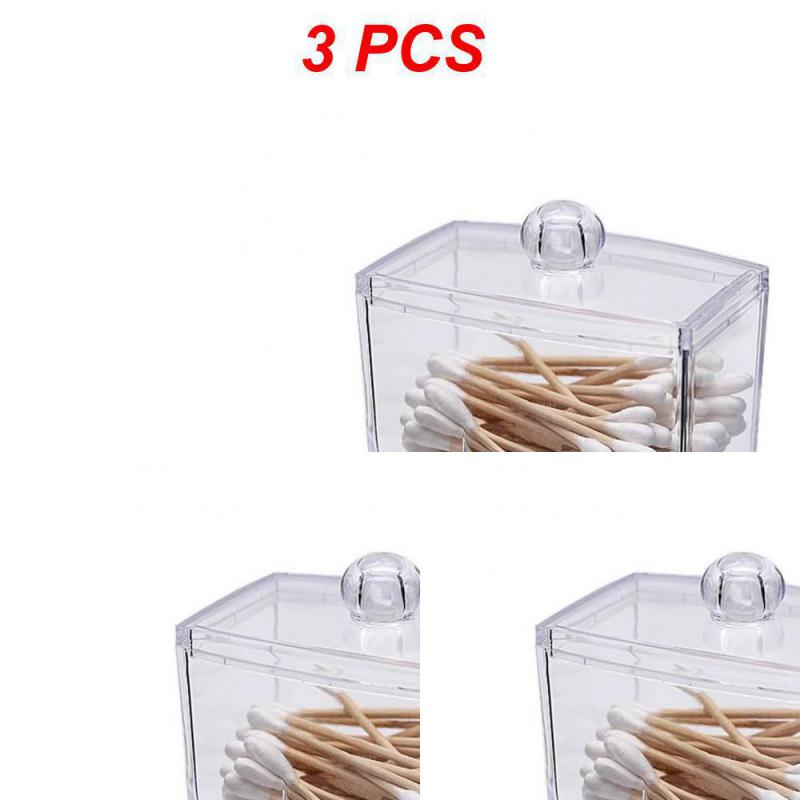 1/2/3PCS Cute Bear Cotton Pad Holder Cotton Swab Rod Storage Box Cosmetics Jewelry Bathroom Makeup Container Lipstick