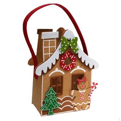 Christmas Gift Bag Felt Gingerbread House Kids Party Supplies Stocking Stuffer Grocery Goody