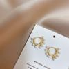 925 Sterling Silver Geometric Circle Earrings Handmade Pearl Earrings Female Jewelry Wholesale