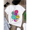 Cartoon Smiley Face Print Short-sleeved Women T-shirt Casual Versatile Style Suitable for Outings and Daily Wear Women Clothing