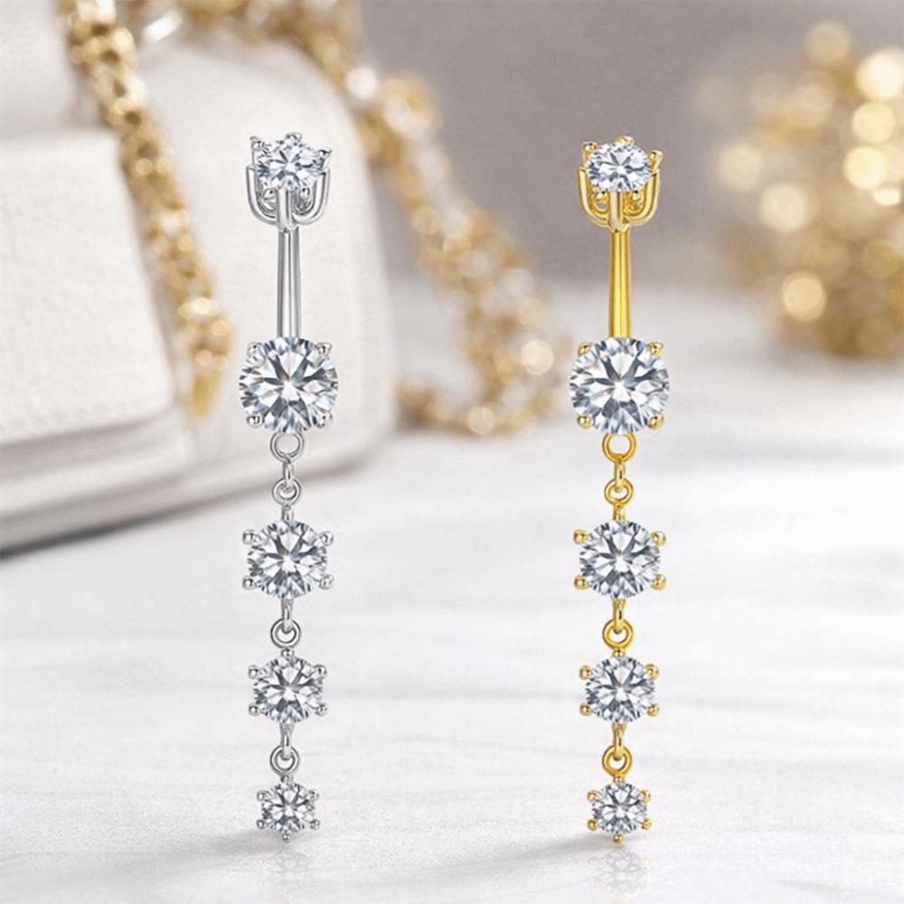 Lange Hanger Zirkonia Navelpiercing Koperen Lichaadssieraden Accessoires