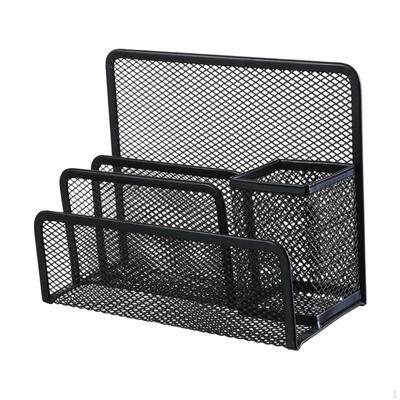 Metal Mesh File Rack Desktop Organizer Vertical for Document Management Multipurpose Accessories