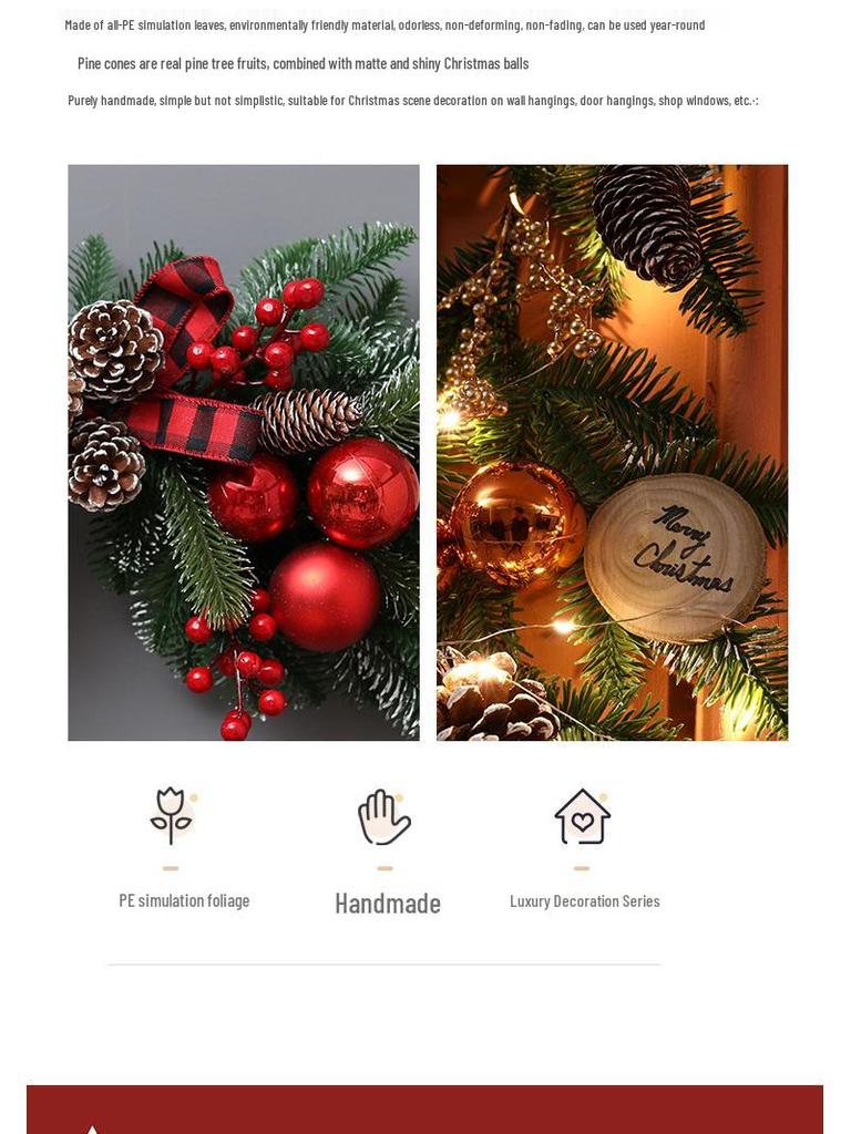 Slavnostní parohový dveřní a nástěnný věnec pro vánoční dekorace