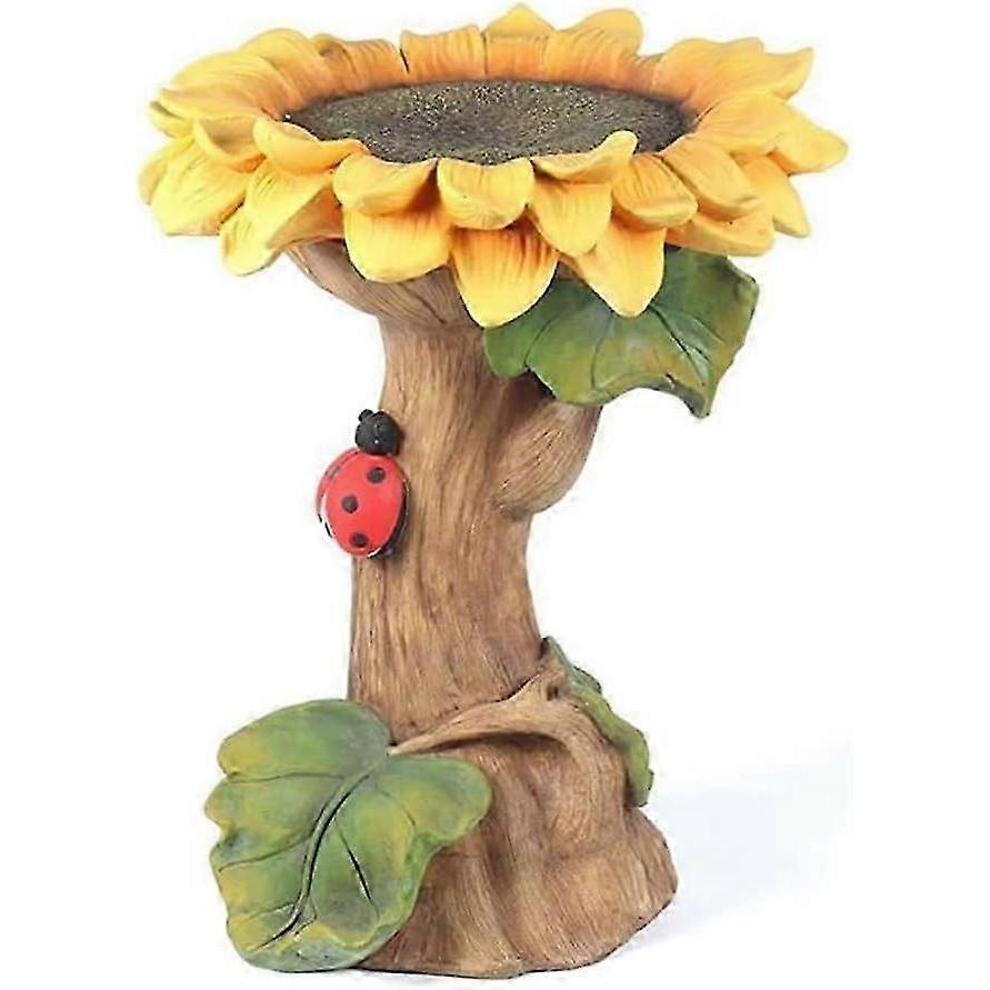 VogeltränkeSockel Made of Polyresin, Sunflower Gifts, Handmade for Garden, Outdoor Area, Bird Bath Fountain, Garden Decoration 25-26s