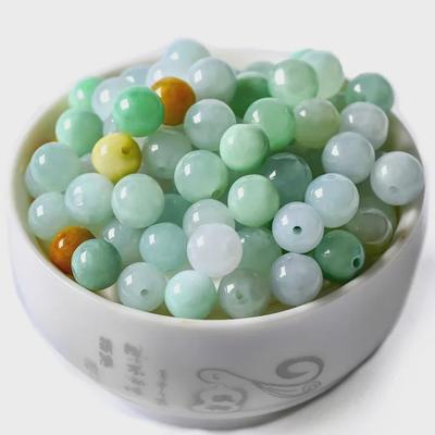 Tříbarevné přírodní nefritové korálky pro DIY náhrdelník, náramek nebo buddhistické korálky