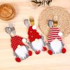 Christmas Gnome Cutlery Set: No-Face Old Man Knife & Fork with Rudolph Bag - Festive Decoration Supplies