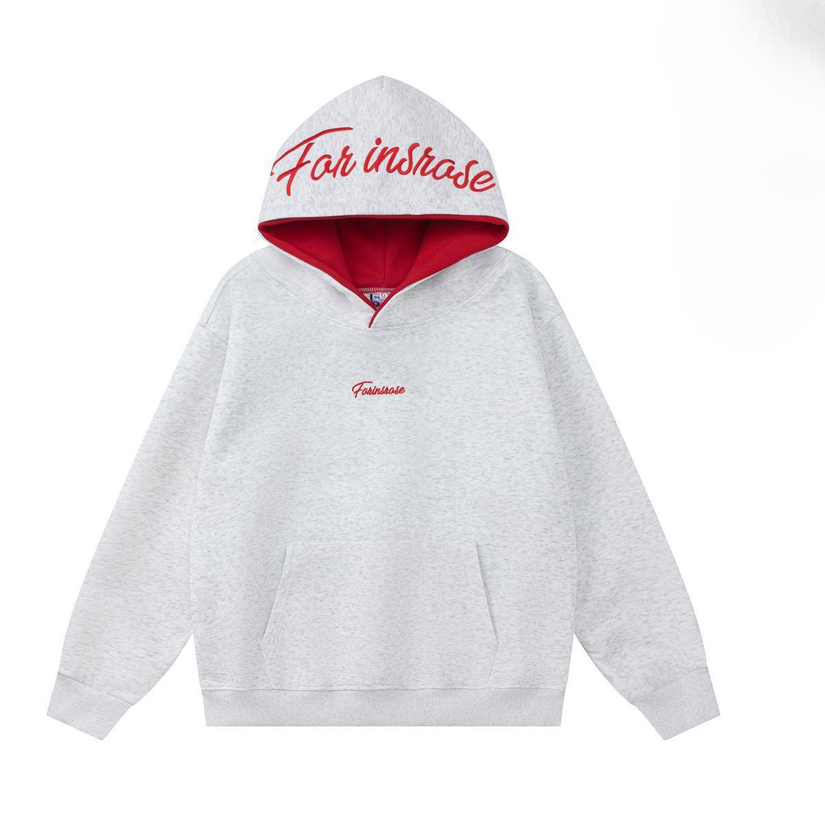 

Unisex Embroidered Color Block Hoodie with Pocket - Warm and Versatile XL [160-200 cm]