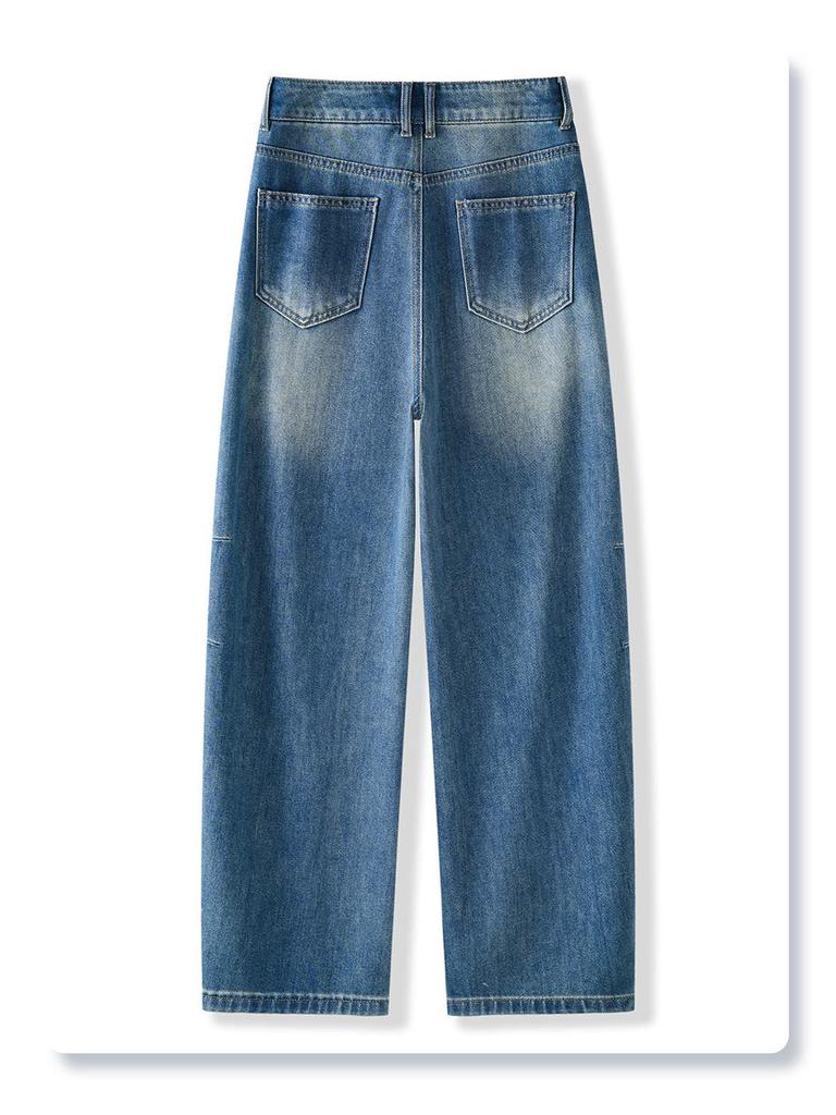 Women's Yellow Retro High-Waist Slimming Jeans, Spring 2025 Collection