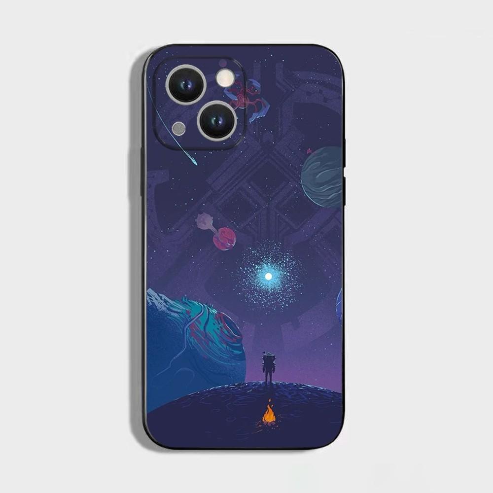 Outer W-Wilds Game Phone Case For iPhone 16 15 Plus 14 13 Pro Max 12 Mini 11 X XS XR 7 8 8Plus Black Soft Phone Coque