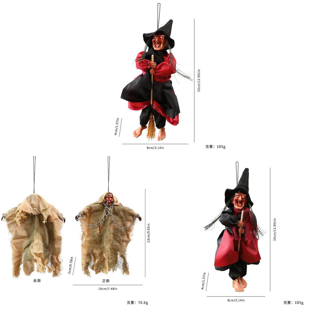 Halloween Witch Hanging Decor With Electronic Sound For Haunted House Scene Setup