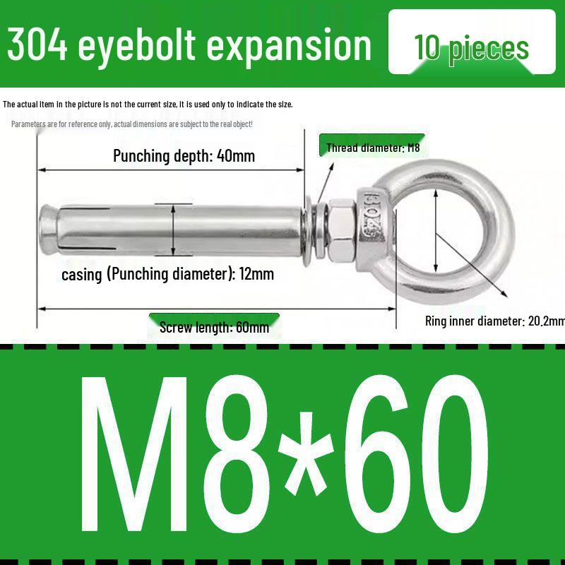 Stainless Steel 304 Eyebolt Expansion Nail with Fixing Loop