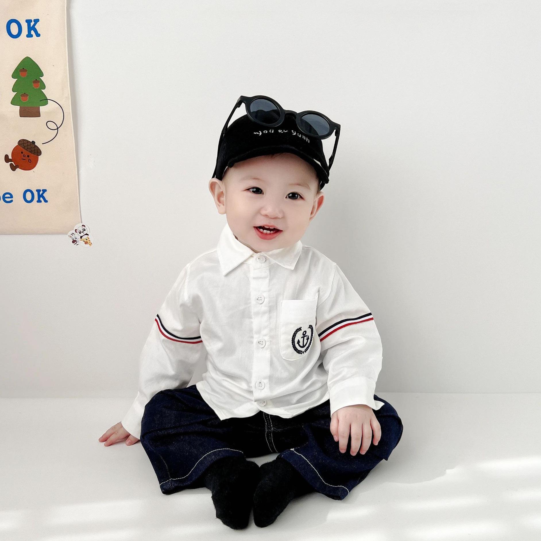 

2025 Spring Toddler Lapel Shirt for Boys & Girls - Trendy Baby Outing Top 73 cm