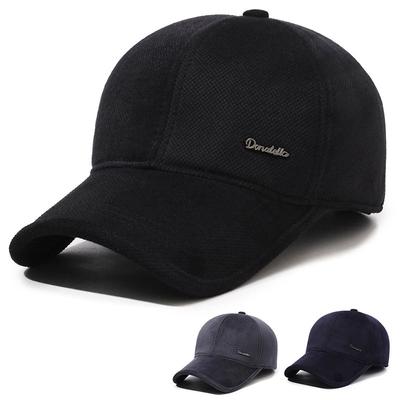 Men's Hat Autumn Winter Warm Cap Middle-Aged and Elderly Velvet Thick Outdoor Ear Protection Baseball Cap