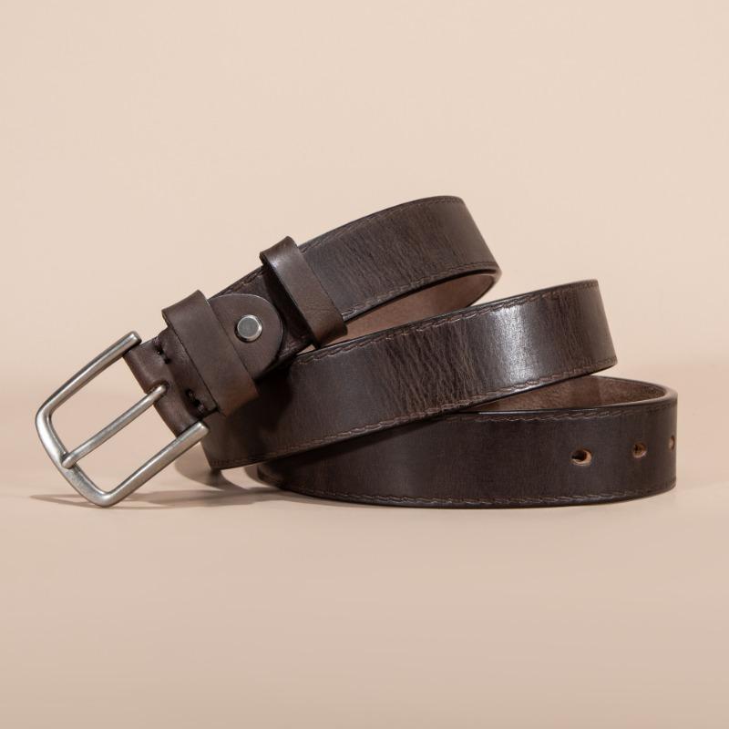 First Layer Cowhide Belt Men's Retro Casual Pin Buckle Leather Belt Men's Cowhide Vegetable Tanned Belt