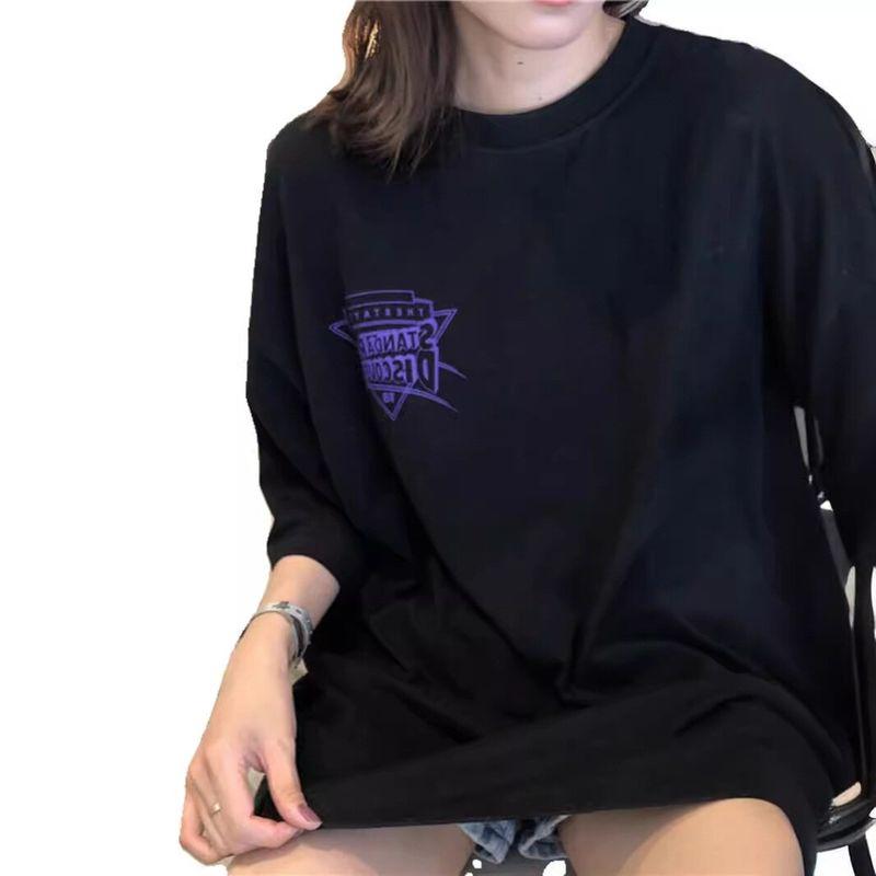 Plus-Size Women's Short-Sleeve T-Shirt 2024 New Summer Versatile Loose Mid-Length Top Trendy Ins Style