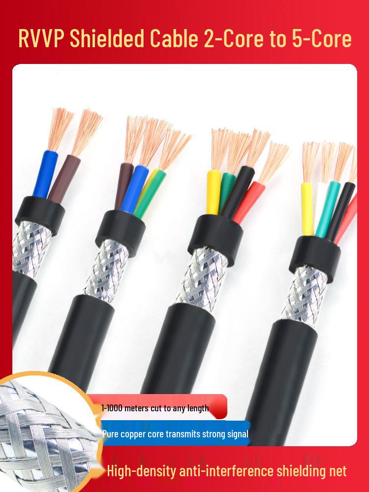 Shielded Pure Copper Audio Control Cable - RVVP: 2, 3, 4, 5-core options in 0.3, 0.5, 0.75, 1.5 sizes.