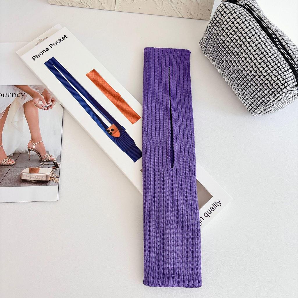 Stilvolle gestrickte Crossbody-Handtasche für Mobiltelefone – Multifunktionale Aufbewahrungstasche aus gewebtem Stoff