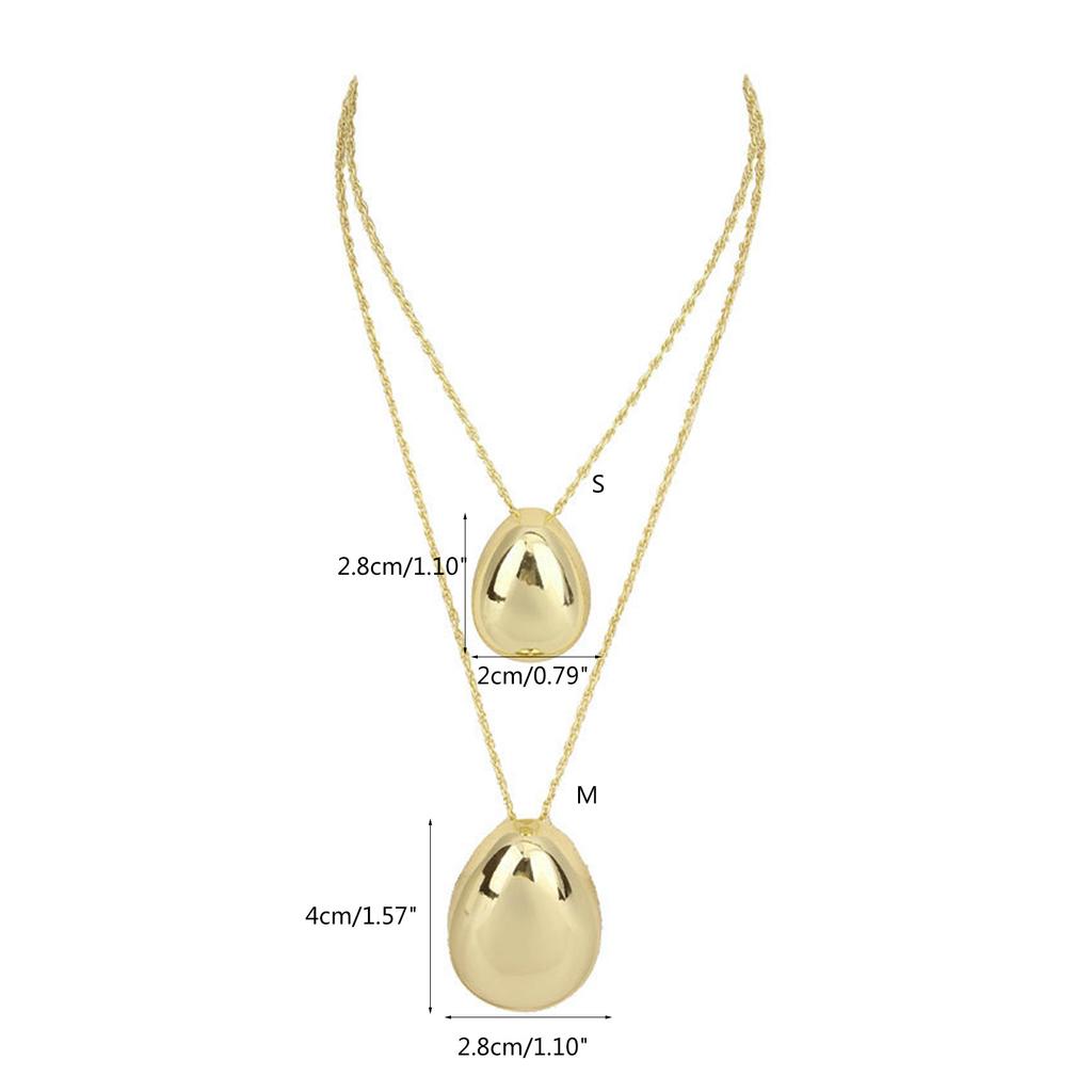 Chic Pendant Necklace with Smooth Waterdrop Charm Personalized Waterdrop Pendant Neck Jewelry Modern Neckchain Adornment