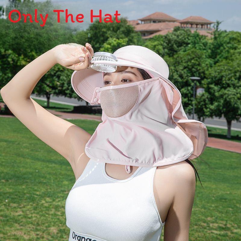 Sun Protection Hat With Fan For Women Summer Uv Shield And Breathable Cap